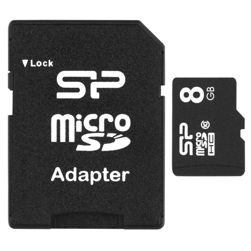 Karta pamięci Silicon Power microSDHC 8GB Class 10 + ADAPTER microSD-SD (SP008GBSTH010V10SP)-10014062
