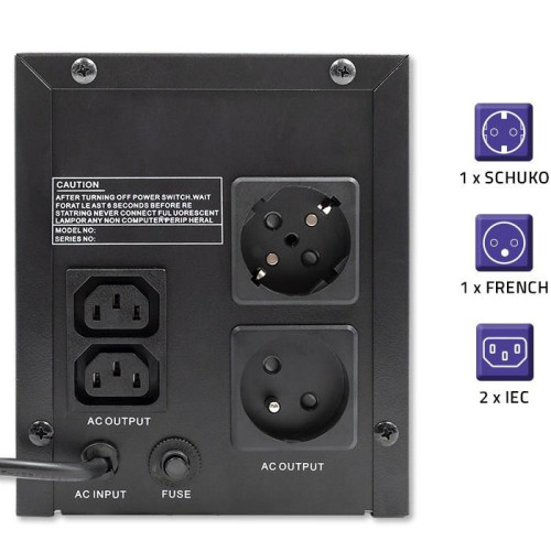 QOLTEC ZASILACZ AWARYJNY UPS LINE INTERACTIVE | MONOLITH | 1500VA | 900W-10018050