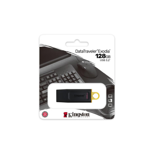 KINGSTON FLASH 128GB USB 3.2 Gen1 DataTraveler Exodia (B+Y)-10027349
