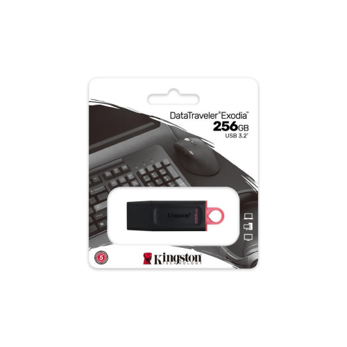 KINGSTON FLASH 256GB USB3.2 Gen1 DataTraveler Exodia (B+P)-10027356