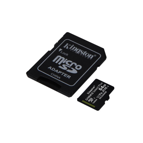 Karta pamięci z adapterem Kingston Canvas Select Plus SDCS2/64GB (64GB; Class 10, Class U1, V10; + adapter)-10040520