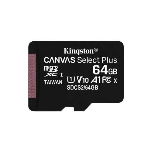 Karta pamięci z adapterem Kingston Canvas Select Plus SDCS2/64GB (64GB; Class 10, Class U1, V10; + adapter)-10040521