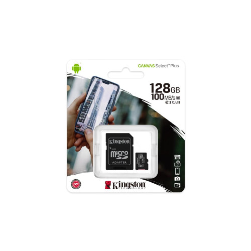 Karta pamięci z adapterem Kingston Canvas Select Plus SDCS2/128GB (128GB; Class 10, Class U1, V10; + adapter)-10040529