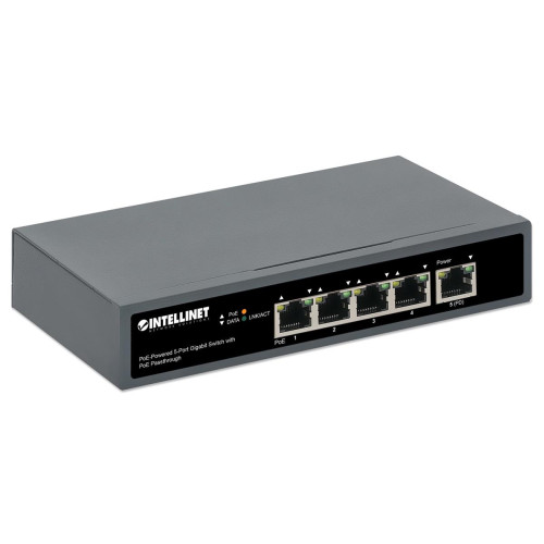 INTELLINET SWITCH GIGABIT 5X POE PASSTHROUGH ZASIL-10050192