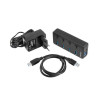 Hub USB 4 porty Mantis 2 USB 3.0 z włącznikiem + zasilacz -1010201