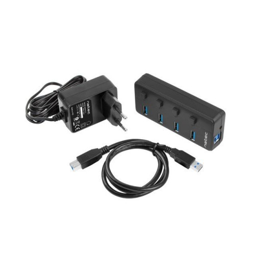 Hub USB 4 porty Mantis 2 USB 3.0 z włącznikiem + zasilacz -1010201