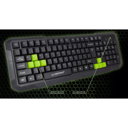 Klawiatura przewodowa Gaming Usb Aspis Zielona-1010792