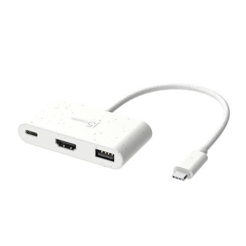 Stacja dokująca j5create Eco-Friendly USB-C to HDMI & USB Type-A with Power Delivery 1xHDMI/1xUSB 3.1/1xUSB-C; kolor biały JCA379EW-N-10111313