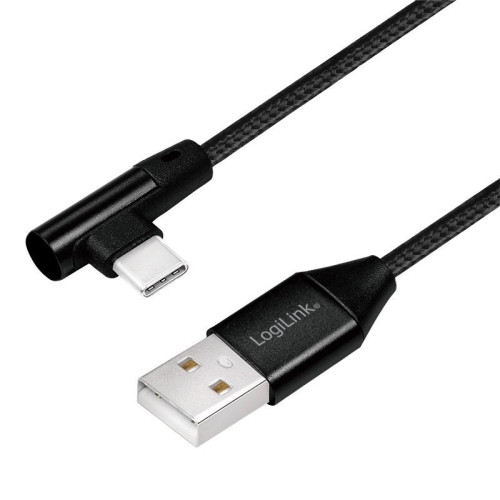 Kabel USB 2.0 A męski do USB-C męski, kątowy, 0.3m -1012602