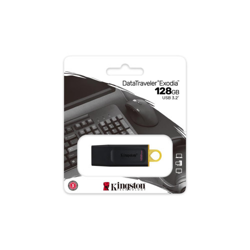 KINGSTON FLASH 128GB USB 3.2 Gen1 DataTraveler Exodia (B+Y)-10138346