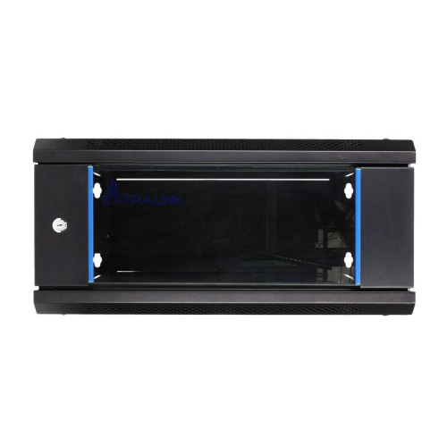 Szafka wisząca rack 4U 600x450 czarna szklane drzwi-10156287