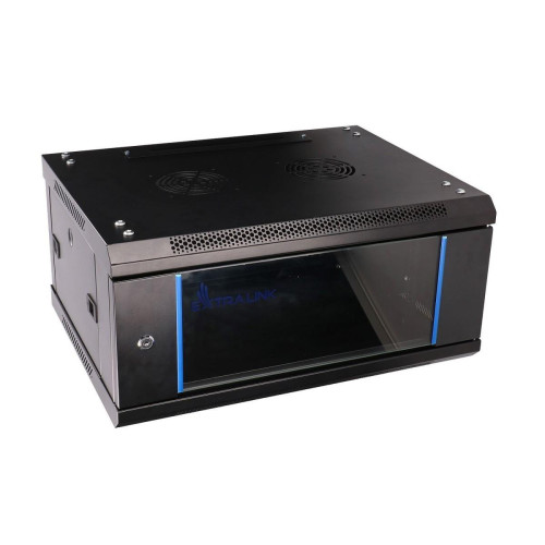 Szafka wisząca rack 4U 600x450 czarna szklane drzwi-10156290