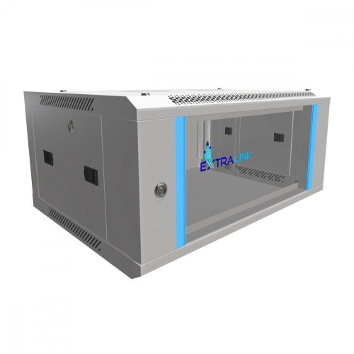 Szafka wisząca rack 4U 600x450 szara szklane drzwi-10156311