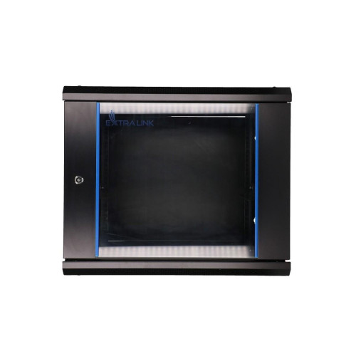 Szafka wisząca rack 9U 600x600 czarna szklane drzwi-10156338