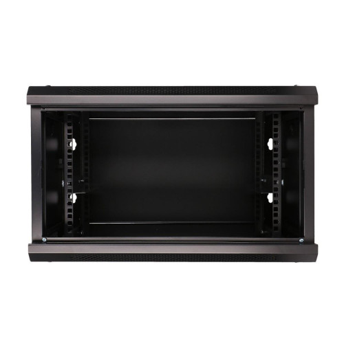 Szafka wisząca rack 6U 600x450 czarna szklane drzwi-10156351