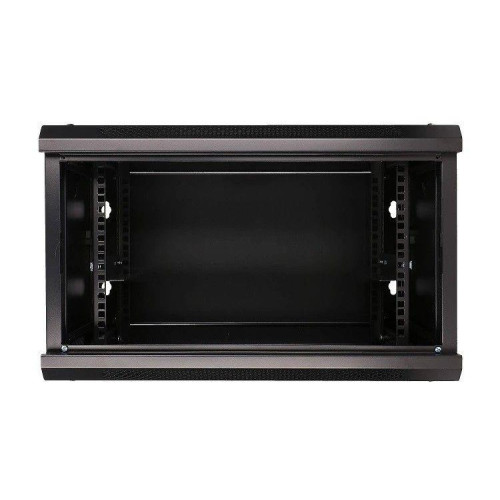 Szafka wisząca rack 6U 600x450 czarna szklane drzwi-10156356