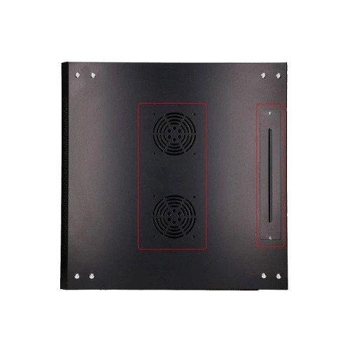 Szafka wisząca rack 6U 600x450 czarna szklane drzwi-10156360