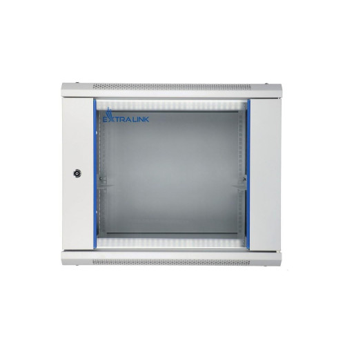 Szafka wisząca rack 9U 600x450 szara szklane drzwi-10156387