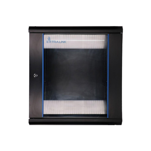 Szafka wisząca rack 12U 600x450 czarna szklane drzwi-10156516