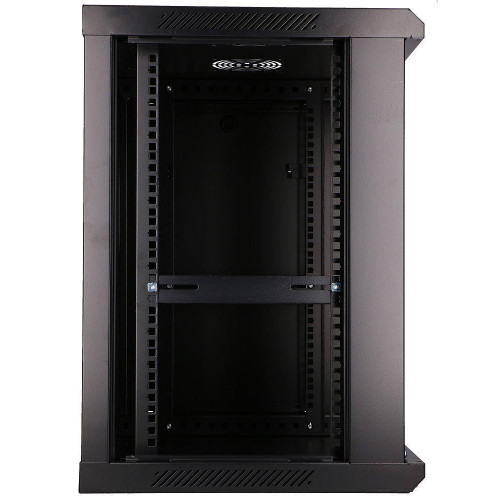 Szafka wisząca rack 12U 600x450 czarna szklane drzwi-10156521