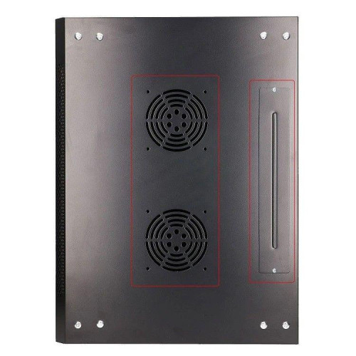 Szafka wisząca rack 12U 600x450 czarna szklane drzwi-10156525