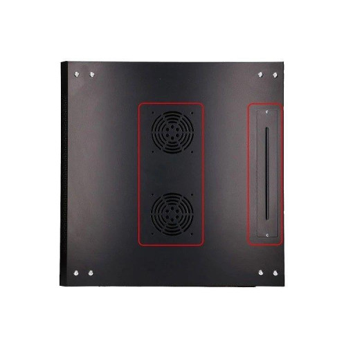 Szafka wisząca rack 12U 600x600 czarna szklane drzwi-10156561