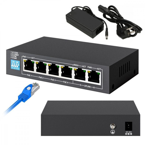 Switch KRIOS PoE 4x Gigabit PoE/PoE+, 2x RJ45 Uplink Gigabit, 60W-10156752