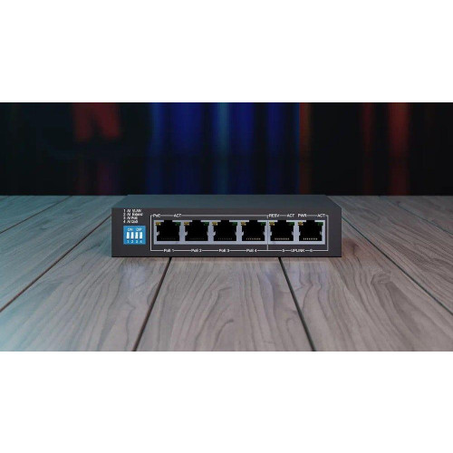 Switch KRIOS PoE 4x Gigabit PoE/PoE+, 2x RJ45 Uplink Gigabit, 60W-10156757
