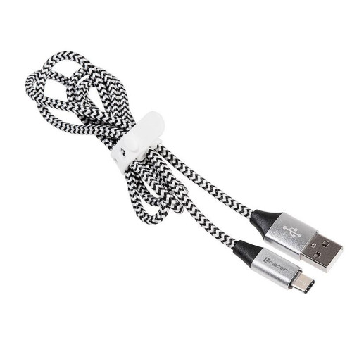 Kabel USB 2.0 Type-C A męski - C męski 1,0m czarno-srebrny-10156879