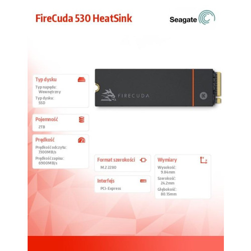 Dysk SSD FireCuda 530 2TB M.2S HeatSink-10157714