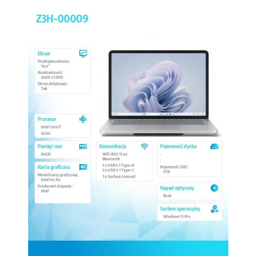 Laptop Studio 2 W11P i7-13800H/64GB/2TB/14.4 cala Z3H-00009-10160484