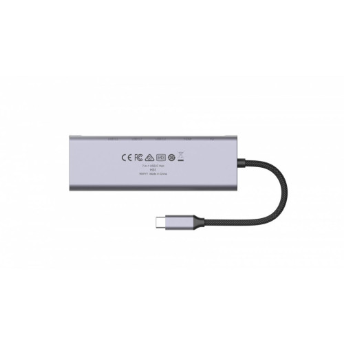 Hub 7-in-1 USB-C USB3.2 Gen1. Type-C, 3xUSB-A HDMI, SD, microSD slot. PD 100W -10162265