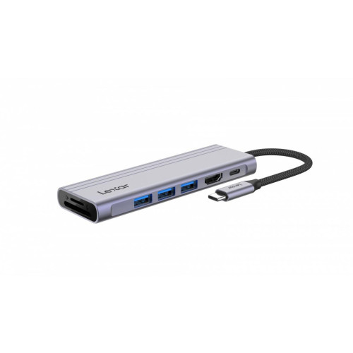 Hub 7-in-1 USB-C USB3.2 Gen1. Type-C, 3xUSB-A HDMI, SD, microSD slot. PD 100W -10162267