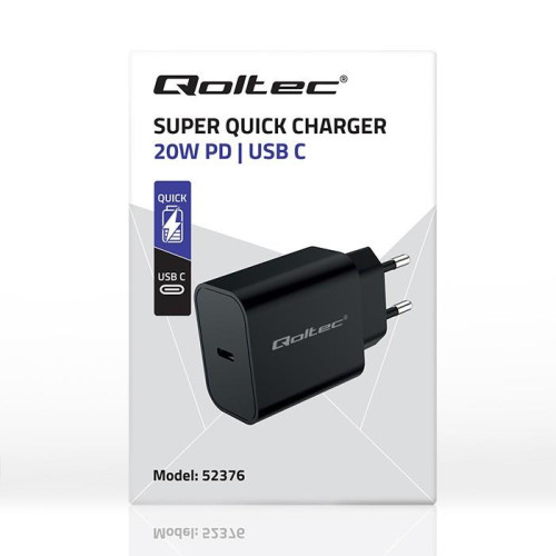 Ładowarka Super Quick PD | USB-C | 20W | 5-12V | 1.67-3A | Czarna-10163718