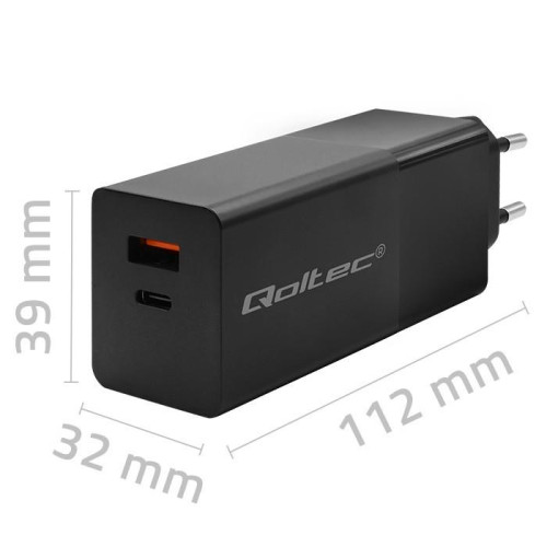 Ładowarka GaN Power Pro | 1xUSB-C | 1xUSB | 100W | 5-20V | 1.5-5A| PD | Czarna-10163736