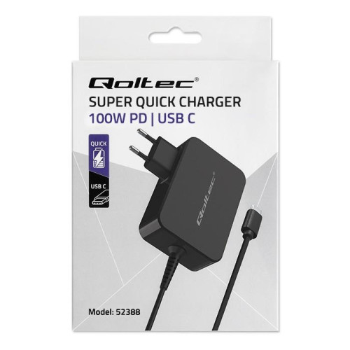Ładowarka GaN Power Pro | 1xUSB-C | 100W | 5-20V | 3-5A | Czarna-10163860
