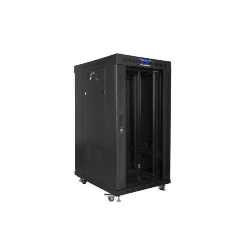 Szafa stojąca 19 cali 22U 600x800 drzwi szklane LCD (flat pack) v2 czarna-10164847