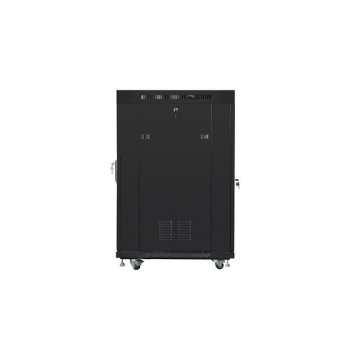 Szafa stojąca 19 cali 22U 600x800 drzwi szklane LCD (flat pack) v2 czarna-10164850