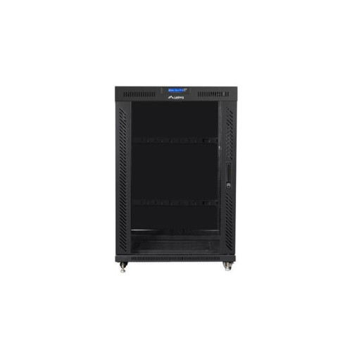 Szafa stojąca 19 cali 22U 800x1000 drzwi szklane LCD (flat pack) V2 czarna-10164854