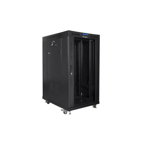 Szafa stojąca 19 cali 22U 800x1000 drzwi szklane LCD (flat pack) V2 czarna-10164855