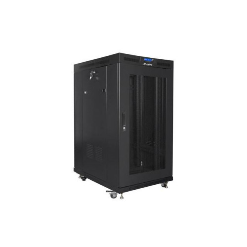 Szafa stojąca 19 cali 22U 800x1000 drzwi perforowane LCD (flat pack) V2 czarna-10164857
