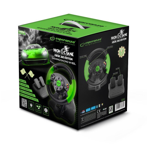 Kierownica Esperanza EG104 (PC, Xbox 360; kolor czarno-zielony)-1016513