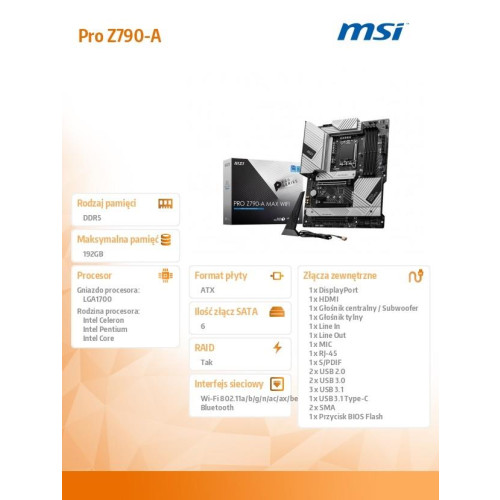 Płyta główna PRO Z790-S MAX WIFI s1700 4DDR5 HDMI/DP ATX -10166192