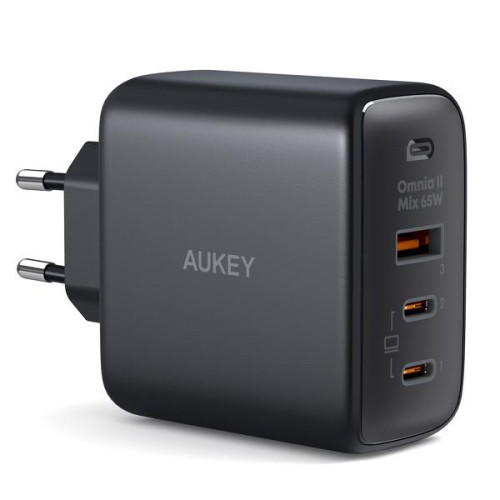 PA-B6T Black Omnia II GaN ładowarka sieciowa 3xUSB (2xUSB C+ 1xUSB A) 65W QC PD-10167337