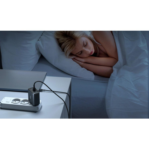 PA-B6T Black Omnia II GaN ładowarka sieciowa 3xUSB (2xUSB C+ 1xUSB A) 65W QC PD-10167338