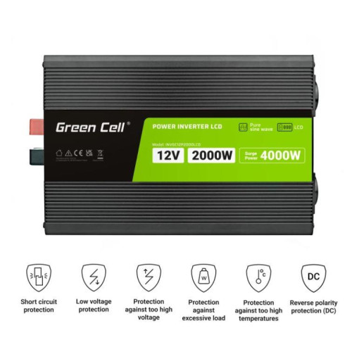 Przetwornica LCD 12V 2000W/4000W Czysty sinus z wywietlaczem-10167785