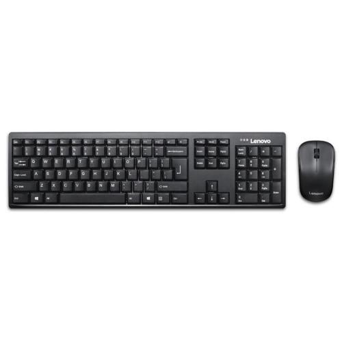 Zestaw klawiatura + mysz Lenovo 100 Wireless Combo Keyboard & Mouse GX30L66303 (USB 2.0; (EN); kolor czarny; optyczna; 1000 DPI)-10178107
