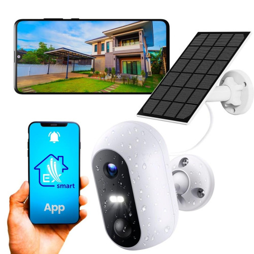 Extralink Smart Life SolarEye | Kamera zewnętrzna z panelem solarnym | bezprzewodowa, Full HD 1080p, Wi-Fi, akumulator 5