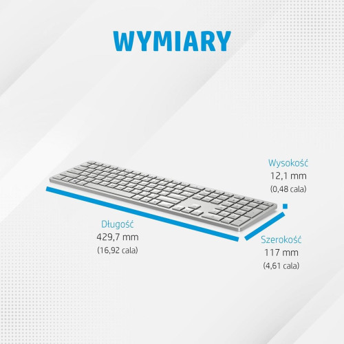 Klawiatura HP 970 Programmable Wireless Keyboard bezprzewodowa srebrna 3Z729AA-10206401