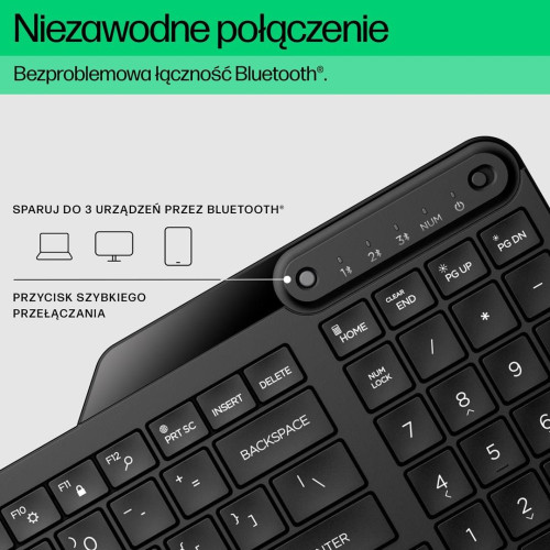 Klawiatura HP 460 Multi-Device Bluetooth Keyboard bezprzewodowa czarna 7N7B8AA-10318422
